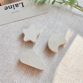뚜뚜아트 원목 우드 꼭꼬핀 나무 벽걸이 후크 3p, 별, 달, 구름 세트, 1세트