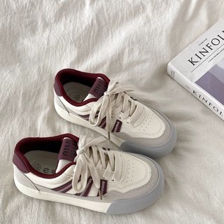 厚底復古港風德訓鞋女2025春秋季新款ins潮板鞋百搭小白鞋女