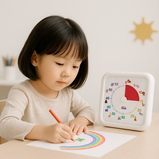 베베스쿨 무소음 동물 타이머 유아 어린이 뽀모도로타이머 구글타이머 타임워치, 1개