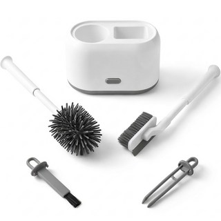 피크라 변기솔 화장실 청소솔 5종 세트 다용도 틈새 브러쉬, 화이트, 1개