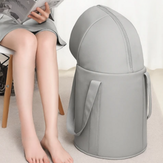 나루온 휴대용 접이식 족욕통 무릎 족욕기 종아리 족욕가방, 그레이, 1개