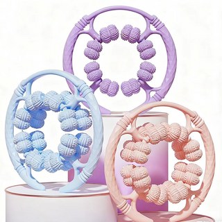 『隔日到貨』32滾輪按摩器，居家健身必備，雙層32輪全包覆，腿部和肌肉放鬆，頸椎按摩，全身舒壓, 珍珠紫,[全包圍32輪]按摩疏, 1個