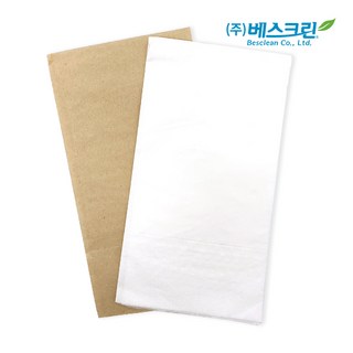 베스크린 디너냅킨 호텔냅킨 접지 무지 2겹 박스, 접지무지/2000매입/박스, 2000개, 1세트, 갈색지