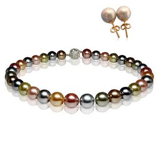 【小樂珠寶】跳色好美套組 正圓全美頂級南洋深海貝珍珠套組 (三款可選), 1個