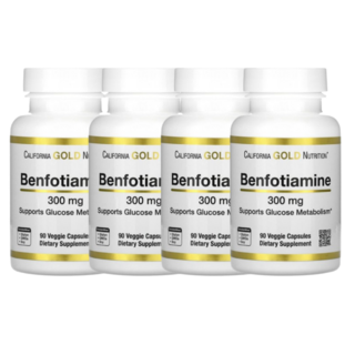 2+2 캘리포니아 골드 뉴트리션 벤포티아민 300mg 베지 캡슐 90정, 4개