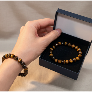 포근상점 남자 호안석 팔찌 여성 호안석 염주 팔찌 여성 천연원석 팔찌 선물 케이스 포장