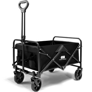 탄씨엔쯔 탄스트라이더 접이식 웨건 다용도 아웃도어 캠핑 폴딩 카트, 1개, 블랙