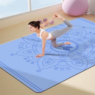 瑜伽墊 跳繩減震墊 隔音地墊 跪墊 加厚防震靜音瑜伽墊 舞蹈健身毯 健身防滑墊, 1個, 瑜伽墊-11,寬80X長120cm【硅膠底】