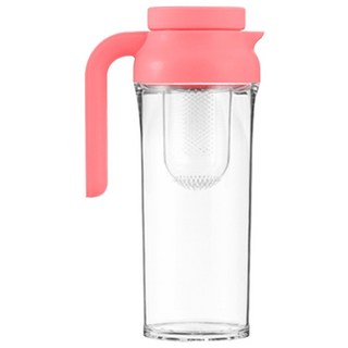Time Leisure 冷熱兩用濾掛壺/花茶壺 附蓋防漏, 1個, 1.1L, 粉色