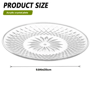 플레이팅접시 15/20/25cm 아크릴 과일 접시 샐러드 디저트 컵케익 디스플레이 스탠드 쿠키 플래터 가정용 캔디 너트 서빙 플레이트, [05] Crystal 25cm, 1개, 05 Crystal 25cm