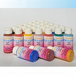 [공방상점] delitel 도자기유약 저온 중온도 도자기소성용 무광택 유약 안료 도자기유약, 92색 세트 각 60ml [옵션 20개 선택], 1개
