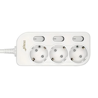 KUMHO Beongaepyo 省電型新款獨立開關延長線 電線型 3孔 WI-MC31633, 1.5m, 白色, 1個