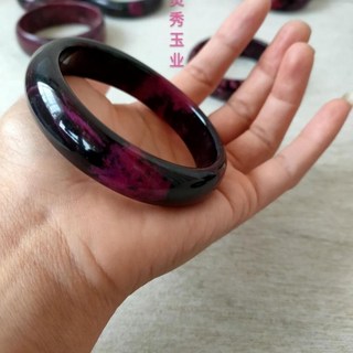 Wendy 正品岫巖桃花玉手鐲 女款紅瑪瑙色加寬中寬雞血色玉石手鐲子女a貨