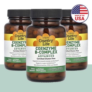 컨트리라이프 코엔자임 B 콤플렉스 어드밴스드 비타민b12 4주분, 3개, 60정