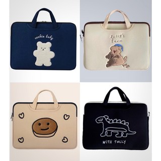 레이블링 예쁜노트북가방 손잡이 14인치 15인치 16인치 lg그램노트북가방 삼성노트북가방 14인치 15인치 노트북파우치 여성노트북가방 태블릿가방 노트북케이스 아이패드프로케이스, 흰 곰돌이, 1개