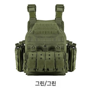 특수부대 밀리터리 전술 조끼 위장 멀티 포켓 군인 전투 작업복, F 그린 색상