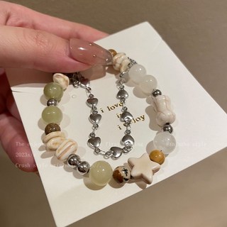 鴻利首飾廠 新款珍珠陶瓷手鏈 女生新款手串 小眾氣質網紅美拉德風手飾