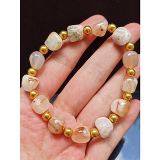 櫻花瑪瑙 原石 方塊 彈力手串 手珠 手鍊