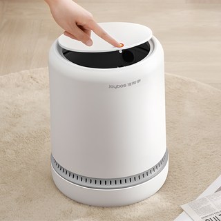 조이보스 원터치 기압형 냄새차단 심플 원형 쓰레기통, 화이트