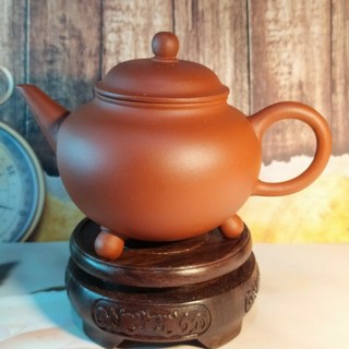 紫砂廠早期貢局三足水平壺，手工紫砂茶壺，品茗收藏佳品, 1個, 紅泥, 約 150cc