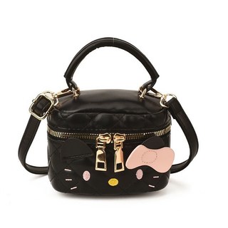 可愛貓咪造型斜背包，簡約單肩手提包，時尚百搭, 黑色