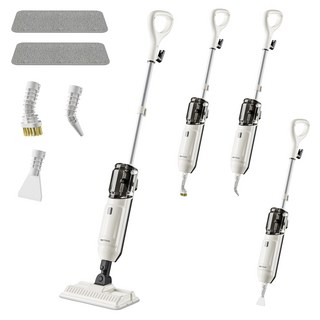 프리티케어 2026년형 고온 스팀 청소기 1300W 고압 스팀물걸레청소기 다용도 스팀클리너 리필걸레+다양한 구성품, 화이트, SM01