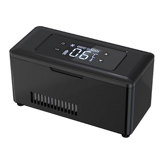 迷你車載冷藏箱，雙電池便攜式冰箱，智能溫控保鮮，戶外旅行家用, 冷藏盒第三代黑色單電池, 黑色