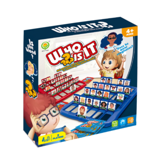 GINE MUAN 猜猜我是誰桌遊，親子互動益智遊戲，訓練邏輯推理與表達能力, 藍紅, 1個