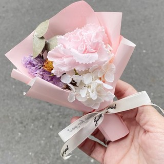 【森林海】迷你永生花束附提袋：教師節/畢業/情人節禮物首選，拍照道具, 情書24號, 1個