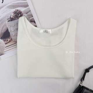 Fee現貨11色 正韓圓領短版正肩上衣 圓領t恤 素面t恤 短版上衣 韓系穿搭