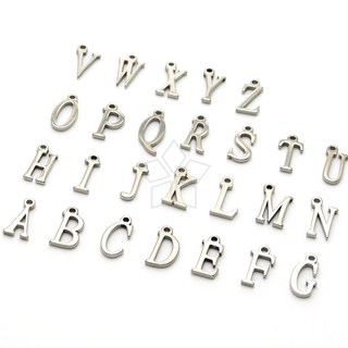 [엔비즈] 써지컬스틸 이니셜 알파벳 참 펜던트 대문자 A-Z 무도금실버 써지컬 악세사리 부자재
