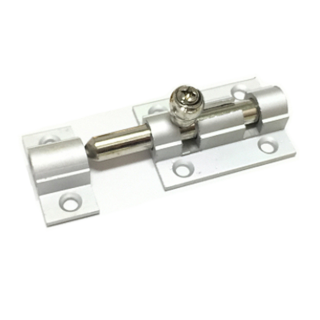 鋁合金門栓 銀色 居家安全防護, 1個