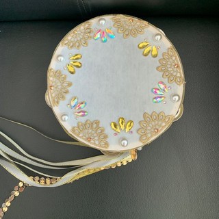 巨匠工廠 芭蕾變奏民族舞新疆舞埃斯米拉達鈴鼓 純手工製作 舞蹈表演專用, 1個, 7寸奢華定制