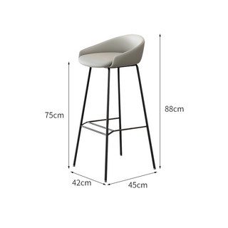 簡約輕奢高腳吧檯椅，現代家用中島椅/吧台凳，設計師款高腳椅/椅凳, 黑色＋金色腳（75高）, 1個