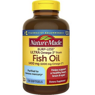 Nature Made 萊萃美 Ultra魚油Omega-3軟膠囊 1400mg, 1罐, 130顆