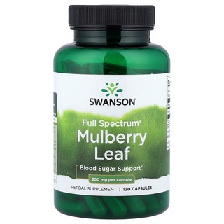 Swanson Full Spectrum® Mulberry 잎 500mg 캡슐 120정 Swanson (스완슨), 1개