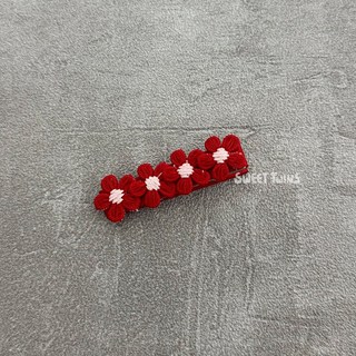 Sweet Twins 春日田園刺繡花朵髮夾，全包布防滑設計，嬰兒寶寶瀏海夾，多色可選