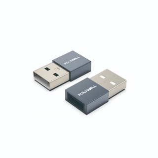POLYWELL USB 2.0 Type A 轉 Type C 轉接頭 轉接器 適用 MacBook Windows 此商品適用, 1個, USB2.0 A公轉C母