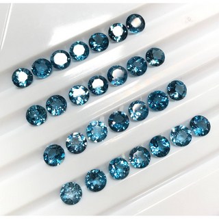 藝釩珠寶 亮色系倫敦藍托帕石6mm正圓形半寶石系列 金工鑲嵌裸石