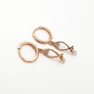 [현골드앤실버] 14k 행운 물고기 합격기원 원터치 귀걸이