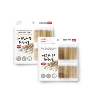 깨끗한나무 위생면봉 400P 2개 나무면봉 3jh*761vn, 400개입
