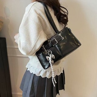 復古腰帶小肩包 腋下包側背包 法棍包托特包 通勤休閒A4大容量百搭半月包