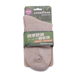 Goodyear 1/2 長襪 四季舒適機能襪 奶茶色 22-24cm GAC-S23021