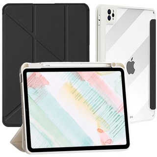 태블리 클리어쉴드 애플펜슬 수납 아이패드 케이스, 매트블랙, 1개