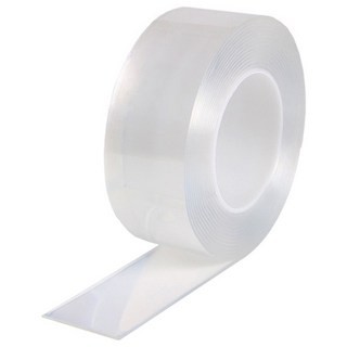 原生良品 透明壓克力奈米無痕防水萬用雙面膠帶 可水洗重複使用 強力黏性 2cm寬 3m長, 1捲