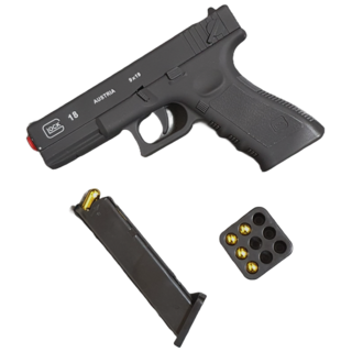 탄피배출 반자동 권총 검정색 glock 18, 글록18 (레이저 미포함), 1개