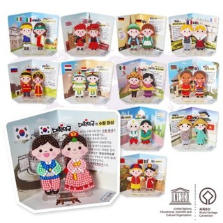 다문화 전통의상 보석십자수 만들기 체험수업 세계속 유네스코 전시용품 나라 전통 의상 미술키트 방과후 초등 diy, 1개, 전통의상-베트남