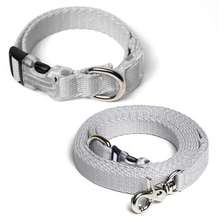 아띠지기 반려동물 목줄 + 핸즈프리 리드줄 세트, 그레이, 1세트