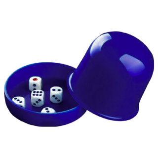 骰盅吹牛骰子遊戲組 骰子樂 皮革骰盅, 藍色, 1個