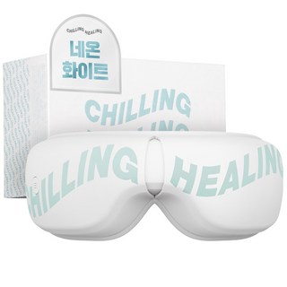 칠링힐링 무선 온열눈마사지기 공기압 진동 주무름, CHEC-R1NW, 네온화이트